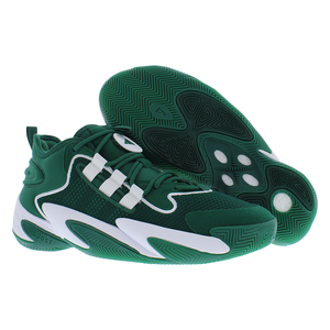 Adidas SM BYW Select Team Chaussures de basket-ball unisexes Vert foncé Chaussures blanches - Product Image 4