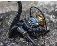HE500 Moulinet de pêche spinning tout métal, modèle EVA, poignée métallique, frein max 50 kg, mini moulinet pour la pêche en surf et en mer