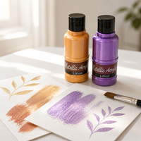 Peinture acrylique métallisée 120 ml, 20 couleurs, peinture nacrée scintillante pour toile, papier, galets, pierres, artisanat, fournitures d'art DIY