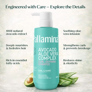 Shampooing Volumisant Anti-chute et Anti-pelliculaire à l'Avocat et à l'<span class=keywords><strong>Aloe</strong></span> Vera, Sans Sulfate, <span class=keywords><strong>Pur</strong></span>, Naturel et Biologique, Marque Privée - Product Image 1