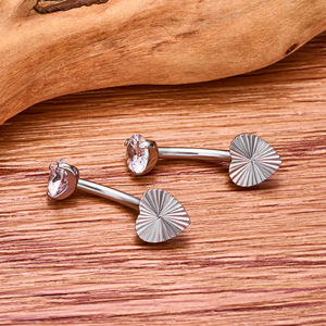 ASTM F136 titanio 14G ombligo anillos en forma de corazón CZ hilo interno cristal ombligo Piercing anillo tit joyería - Product Image 6