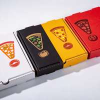Boîte à pizza de qualité restaurant SP4663, personnalisée avec logo, emballage thermique écologique en kraft pour plats à emporter