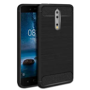 Carbon Fiber Pattern Print Brushed Stripe TPU Handphone Phone Case for Nokia 3.1 C A X71 9 PureView 1 Plus X7 X6 X5 7 8 6.2 7.2