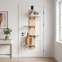 Étagère murale pour chat en bois, réglable, à suspendre sur la porte, plateformes de saut moquettées, arbre vertical pour chats d'intérieur