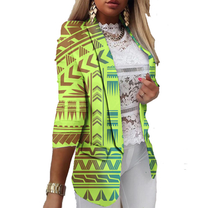 Hete Aanbieding Plumeria Print Pacific Island <span class=keywords><strong>Plus</strong></span> <span class=keywords><strong>Size</strong></span> <span class=keywords><strong>Blazer</strong></span> Dames Polynesische Samoa Tribale Design Elegante Damesjassen - Product Image 3