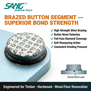 Meules diamantées à boutons brasés Lavina pour le ponçage des sols en bois - Product Image 4