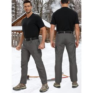 Pantalon de travail tactique pour homme Carwonnic, en tissu ripstop doublé de polaire, chaud, résistant à l'eau, flexible, cargo, pour la randonnée - Product Image 2