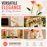 Fleur artificielle de lys calla en gros pour la décoration de mariage et de la maison, résistante aux UV, à longue tige, arrangement floral artificiel