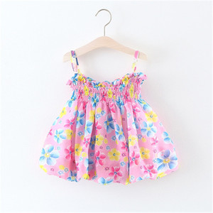 Wholesale Boutique Children Clothing Seersucker Girls Dance Inflatable Cartoon Dress Fringe for Summer - Product Image 4