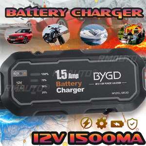 เครื่องชาร์จแบตเตอรี่รถยนต์ 12V 1.2A หน้าจอสัมผัส ซ่อมแซมด้วยพัลส์ สำหรับรถยนต์และมอเตอร์ไซค์ ชาร์จเร็ว รองรับแบตเตอรี่แบบเปียกและแห้งชนิดตะกั่วกรด - Product Image 1