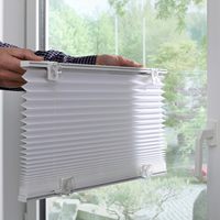 Store plissé Solo sans perçage, à ventouses, opaque, pliable, avec toutes les pièces de montage, 2 rails de commande