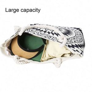 Nouveau sac de plage bohème à imprimé numérique pour l'été, sac de voyage, sac de sport, sac de rangement, sac fourre-tout grande capacité, sac de shopping en toile - Product Image 5