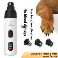 Lime à ongles portable double usage pour animaux de compagnie, têtes interchangeables, batterie 800 mAh, indicateur LED, 2 vitesses réglables