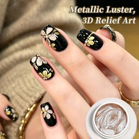 Gel Metálico para Pintar Uñas en 4 Colores, Gel 3D para Esculpir, Gel Metálico para Arte de Uñas, Gel para Dibujar con Efecto Espejo, para Salón y Manicura DIY