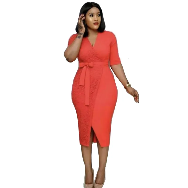 Plus Size Bodycon Office Wear Dresses Dress For Ladies Good Quality African Clothing Styles Wholesale
