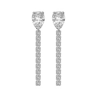 Nouvel ensemble de bijoux élégant en zircon avec collier long à pampilles et boucles d'oreilles de luxe en forme de goutte pour femme, très tendance