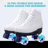 Patins à roulettes ultra-stables pour débutants, légers et durables, avec roues lumineuses, pour adultes et enfants, patins à double rangée