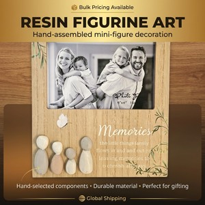 Cadre <span class=keywords><strong>photo</strong></span> décoratif élégant en résine, figurines en MDF à assembler soi-même, mini figurines 4x6 pouces (18x20 cm), impression personnalisée, décoration d'étagère - Product Image 2
