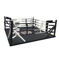 Ring de boxe pliable portable personnalisé pour entraînement de compétition, en acier et cuir PVC, forme carrée, équipement de boxe en gros