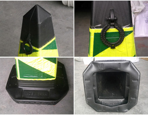 Cono de Tráfico de Alta Resistencia con Película Reflectante de Alta Visibilidad, Barrera de Advertencia de Goma Flexible para Uso en Seguridad de la Construcción - Product Image 3