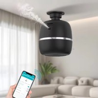 Diffuseur d'huiles essentielles sans eau, silencieux, intelligent, de type plafond, couleur noire, pour la maison, purificateur d'air, machine à parfum
