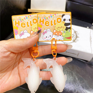 Llavero de PVC con diseño de pato que cambia de color con luz UV, para niños, estudiantes, adorno para mochila, regalo unisex, juguete - Product Image 3