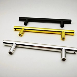 Gagang Pintu Lemari Dapur Modern Mewah Ringan Silinder Imitasi Emas Krom Hitam Plastik ABS Sederhana - Product Image 6