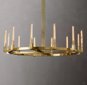 Cannele Lustre Rond 60 "Tout Cuivre Tube De Verre Minimaliste Lampe Salle À Manger Moderne Projecteur Maison Salon Chambre Bureau - Product Image 1