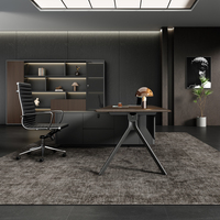 Ensemble de bureau moderne de luxe léger en bois avec chaise de direction, armoire et bibliothèque – Mobilier de bureau sain pour usage commercial