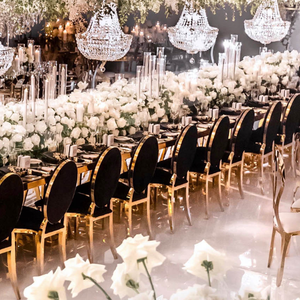 ชุดโต๊ะและ<span class=keywords><strong>เก้าอี้</strong></span>สำหรับจัดเลี้ยงงานแต่งงาน งานอีเว้นท์ งานเลี้ยงสังสรรค์ สีน้ำเงินรอยัล แบบซ้อนได้ สำหรับโรงแรม - Product Image 4
