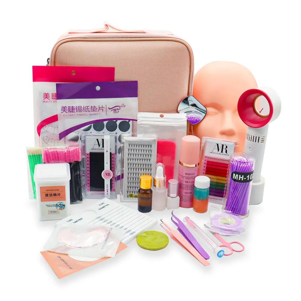 Hot selling Eyelash Extension training Kits For Starter Lash Kit Set With Professional makeup tool Eyelash Extension Kit Tools