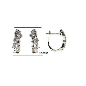 Direct From China Manufacturer High Quality Vintage 18K White Gold Hoop Earrings Round Diamond Women Weddings Parties - Product Image 2