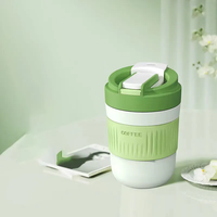 Nouvelle conception 2026 – Tasse à lait en verre double paroi, Mug à café créatif de haute qualité, Gobelet en verre anti-fuite avec couvercle et paille