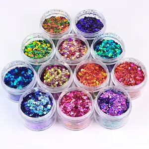 2023 meilleure vente fournitures de décoration de noël bleu rose Mini artisanat résine cosmétique paillettes pour ongles brillant rose paillettes poudre