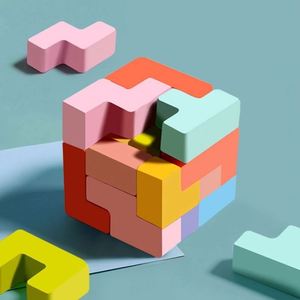 Bloques Rusos 3D, Rompecabezas Tangram, Juguetes Educativos STEM, Rompecabezas de Madera para Niños de 4, 5 y 6 Años - Product Image 4