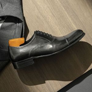 Chaussures habillées en cuir pointues pour hommes, nouvelle collection, haute qualité, faites à la main, à lacets, respirantes, A.N.M.bullock - Product Image 3