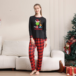 Pijamas Familiares Navideños de Verano 2025, Conjuntos a Juego para Padres e Hijos, Manga Larga, Algodón Orgánico Suave y Transpirable, Estampado Navideño de Dibujos Animados - Product Image 2