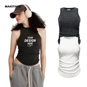 BEN710 Custom Logo Summer Heavyweight 315GSM Ladies Vest Womens Crop <b>Tank</b> <b>Tops</b> Sleeveless <b>Racerback</b> Crop <b>Top</b> - Product Image 1