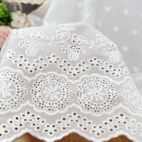 Tissu en coton blanc brodé ZSY Fashion 100 % coton avec motif brodé, accessoire tissé respirant pour filles