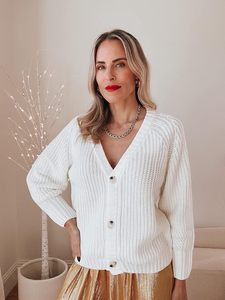 Femmes Chunky Tricot À Manches Longues Cardigan Marron Kaki <span class=keywords><strong>Noir</strong></span> Vert Blanc Mode Survêtement Pull Lâche Court Bouton Hiver - Product Image 5