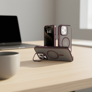 Étui magnétique mat premium avec béquille et protection d'appareil photo pour iPhone 16 Pro Max - Product Image 2