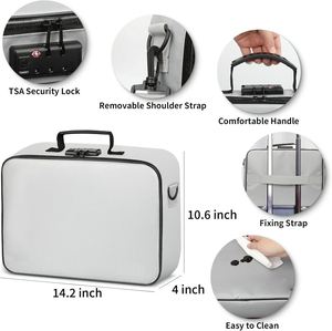 Bolsa Impermeable y Resistente al Fuego Nueva OEM, Organizador de Documentos para Viajes y Hogar, Caja de Seguridad con Cerradura para Documentos, Objetos de Valor e Artículos Importantes - Product Image 3