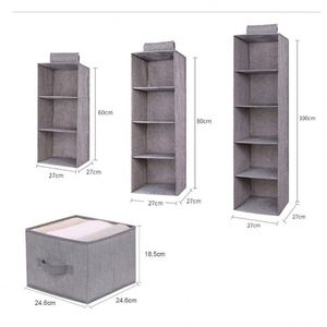 Hanging Closet Organizers and Storage 3 4 5-Shelf Hanging Closet Shelves Closet Shelf Organizer With <b>Drawers</b> - Product Image 6
