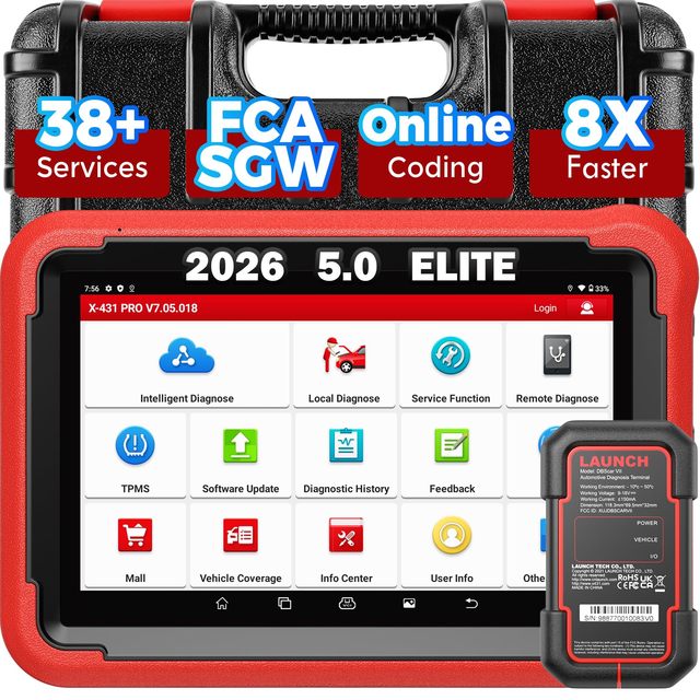 LAUNCH X431 PROS V5.0 2026 OBD2 Scanner Diagnostic Tool with BDScar VII Full System Diagnostic Vehicle Machine for All Cars