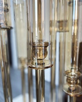 Amber Glass Hurricane Votiv kerzenhalter 120CM hoch Hochzeit Kristall Gold Kandelaber Herzstück