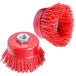 <span class=keywords><strong>Brosse</strong></span> en nylon à revêtement rouge en carbure de silicium <span class=keywords><strong>pour</strong></span> meuleuse, idéale <span class=keywords><strong>pour</strong></span> le décapage des couches d'oxyde sur <span class=keywords><strong>pierre</strong></span> et métal - Product Image 2