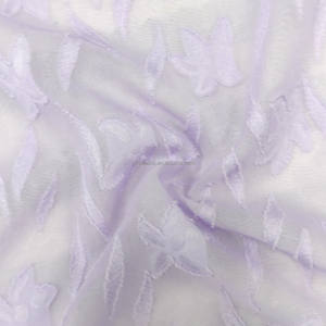 Patrones de agotamiento en capas 100% poliéster Flor de cinco pétalos tejido combinado-120 GSM transparente para decoración de ropa de niños y Hijabs - Product Image 5