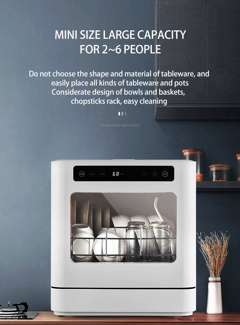 Intelligent Dishwasher Installation Free Mini Desktop Household Dishwasher Disinfection And Drying Vegetable Washer Automatic