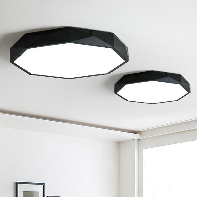 New Design Dimmable Control Acrylic Creative Geometric Art Led Lighting Surface Mounted Bedroom LED Ceiling Light Black White