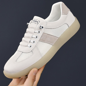 Zapatillas Deportivas Casuales para Hombre, Blancas y Beige, de Malla, con Suela Suave, Transpirables, para Correr, con Cordones Delanteros, Color Sólido 759 - Product Image 1